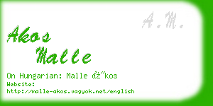 akos malle business card